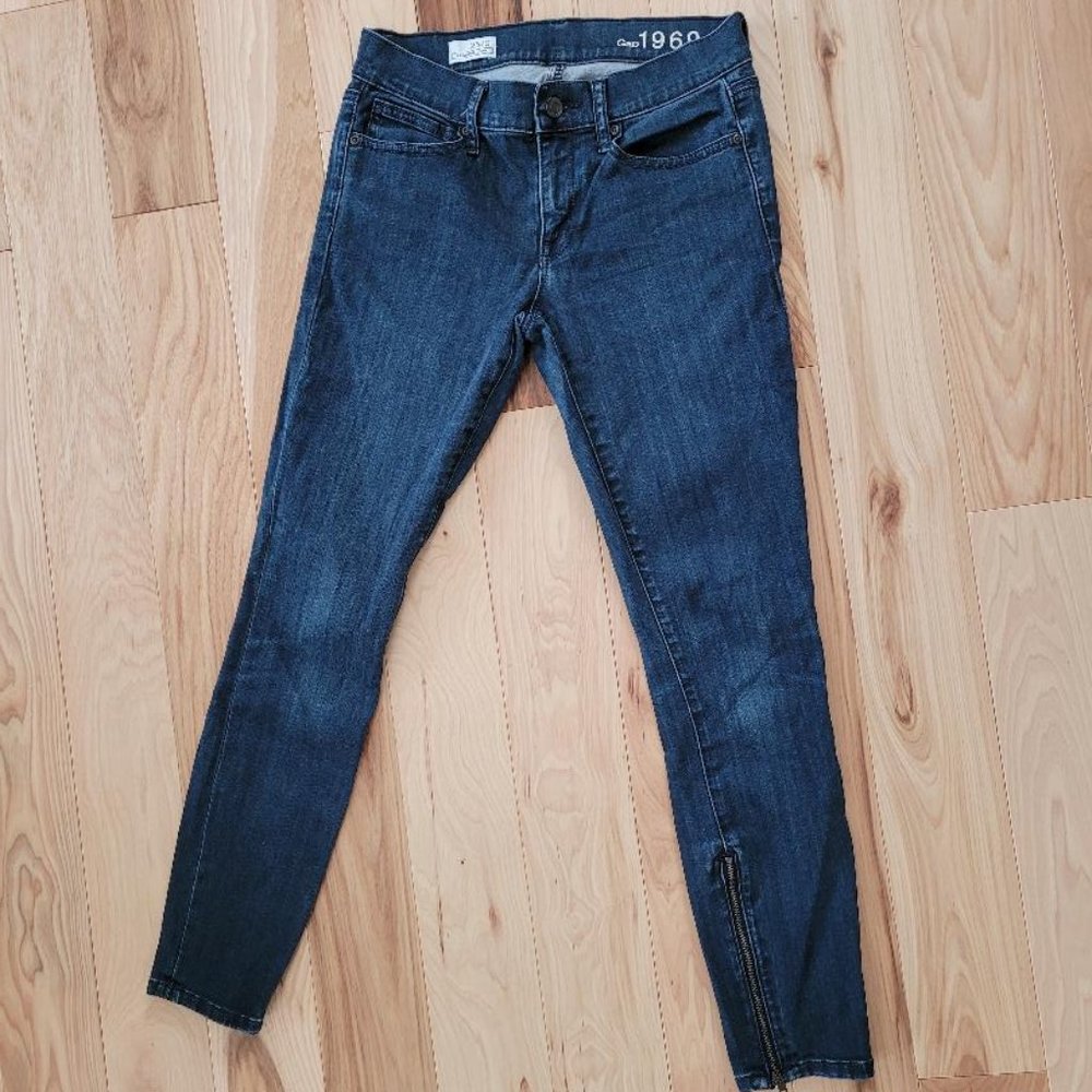GAP 1969 Women's Legging Jeans 25 Zip Ankle DK Wsh - Picture 2 of 7